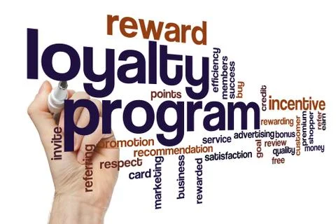 Loyalty program word cloud concept Stock Photos