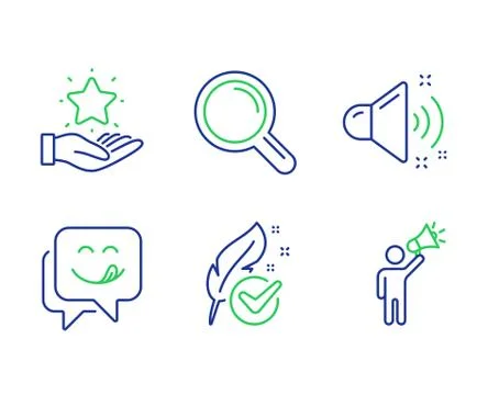 Loyalty program, Yummy smile and Hypoallergenic tested icons set. Vector Stock Illustration