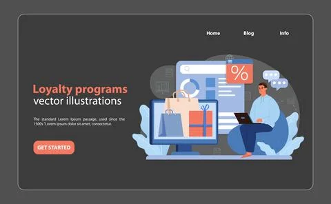 Loyalty Programs in Consumer Engagement. An illustration showing the management. Stock Illustration