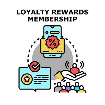 Loyalty rewards membership program benefits customer Stock Illustration