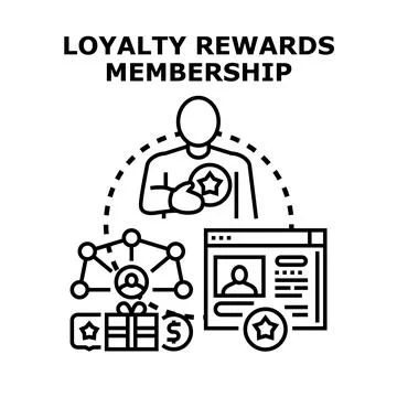 Loyalty rewards membership program earning benefits Stock-Illustration