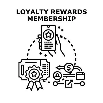 Loyalty rewards program building customer membership Stock-Illustration