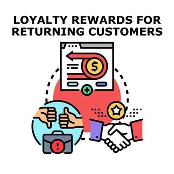 Loyalty rewards program building customer relationship management Stock Illustration