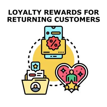 Loyalty rewards program offering bonus for returning customers イラスト素材