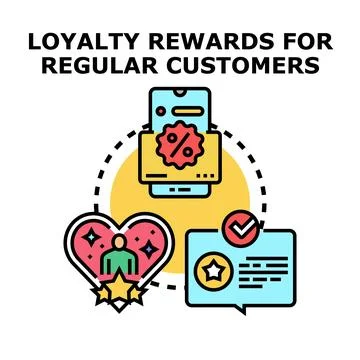 Loyalty rewards program for regular customer retention Illustration