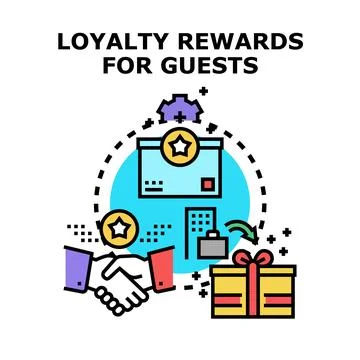 Loyalty rewards program for returning guests concept Illustrazione stock