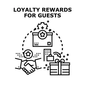 Loyalty rewards program for returning guests concept Stock Illustration