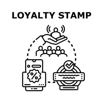 Loyalty stamp program for attracting and retaining clients Ilustración de archivo
