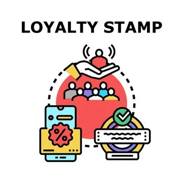 Loyalty stamp program for attracting and retaining clients Illustration