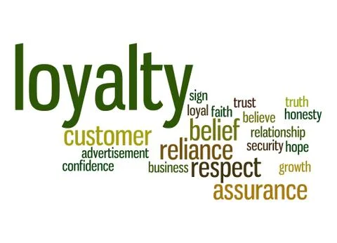 Loyalty word cloud Illustrazione stock