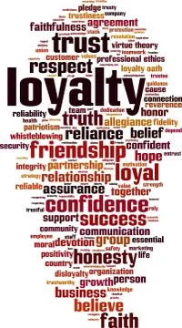 Loyalty word cloud Stock Illustration