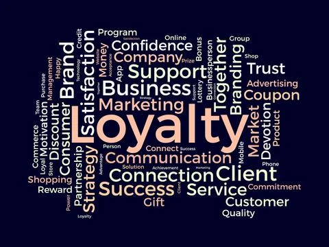 Loyalty wordcloud template. Progress management concept vector background. Stock Illustration