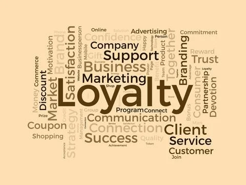 Loyalty wordcloud template. Progress management concept vector background. Stock Illustration