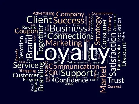 Loyalty wordcloud template. Progress management concept vector background. Stock Illustration