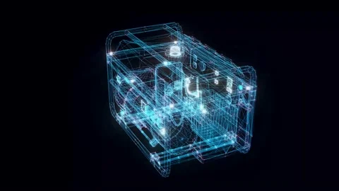 LP Generator hologram Rotating Stock Footage 155030417