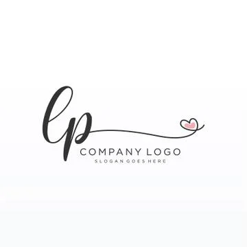LP Initial handwriting logo design Stock Illustration