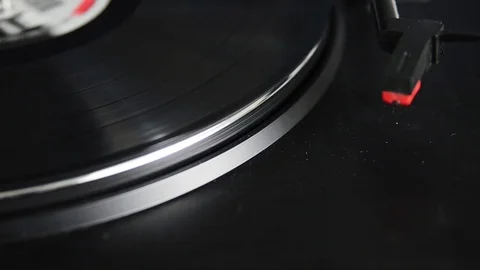 LP Player Stopping - Close-up Stock Footage 72033308
