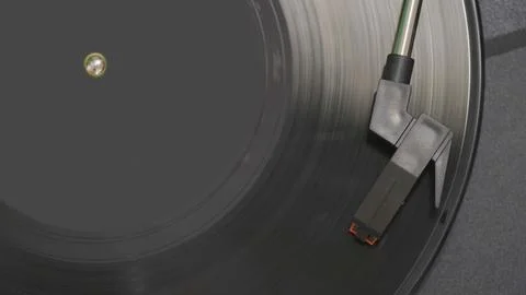 LP vinyl record playing loopable top view Foto stock