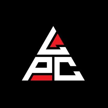 LPC triangle letter logo design with triangle shape. LPC triangle logo desi.. Illustrazione stock