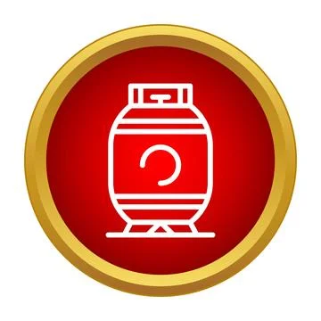 Lpg gas cylinder icon simulating a button Stock Illustration