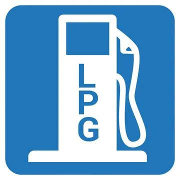 LPG gas refill station blue icon Stock Illustration