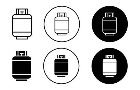 LPG Icon collection of outline thin line symbol or sign Stock Illustration