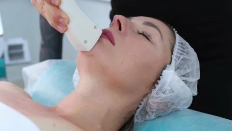 LPG massage apparatus process. Lymphatic drainage massage for woman in beauty Stock Footage 216207578
