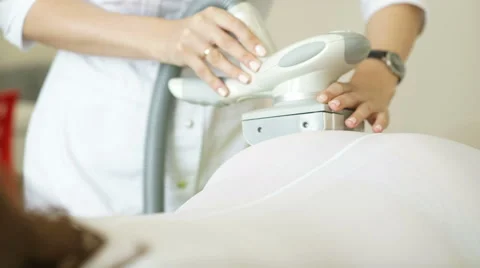 LPG massage system. Anti-cellulite massage. LPG in process Stock Footage 66290847