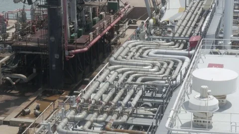 LPG tanker loading on gas terminal Stock Footage 79068777