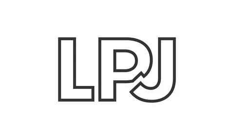 LPJ logo design template with strong and modern bold text. Initial based ve.. Illustrazione stock