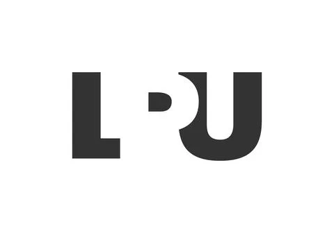 LPU logo design. Initial letter L P U bold font style for tech startups, co.. Stock Illustration
