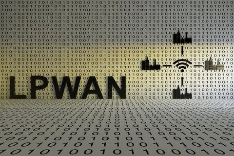 LPWAN concept text sunlight 3D illustration イラスト素材
