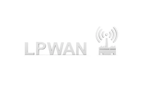 LPWAN concept white background 3d render illustration Stock Illustration