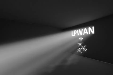 LPWAN rays volume light concept 3d illustration Stock Illustration