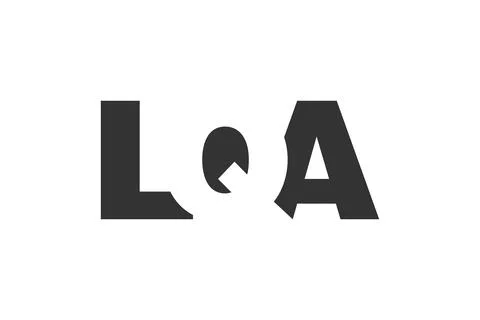LQA logo design. Initial letter L Q A bold font style for tech startups, co.. Stock Illustration