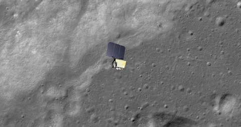 LRO gathering data over Harpalus Crater, Sinus Roris Stock-Footage 112825036
