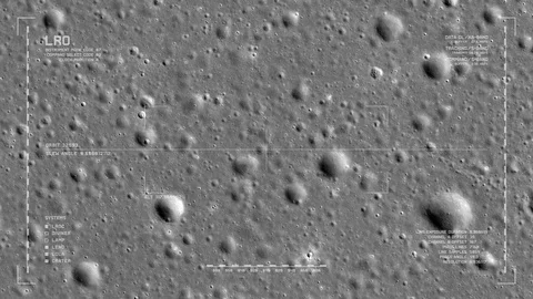 LRO imaging flyover: cratered plains of Sinus Iridum. Stock-Footage 112270627
