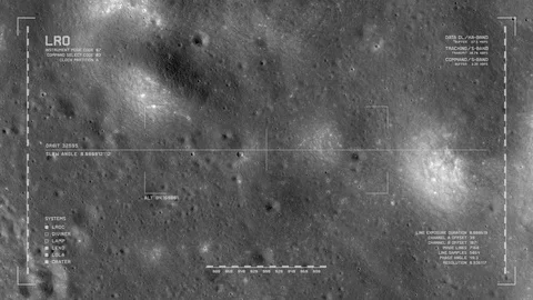 LRO imaging flyover: fields of new craters and ejecta, Mare Insularum Stock-Footage 112271346