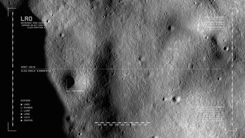 LRO imaging flyover, floor of Milankovic crater Stock Footage 112270918
