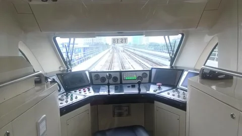 LRT driver cabin Stock Footage 309972954