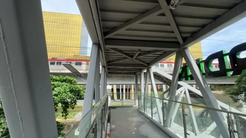 LRT Elevated Train Track at Redemptorist Station 4K 60fps 動画素材 339555851