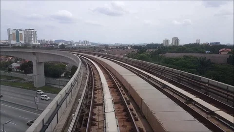 LRT line, the main transportation method to Kuala lumpur Stock Footage 101855435