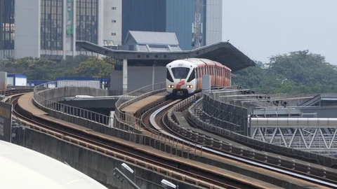 LRT Metro subway Train drive in subway s... | Stock Video | Pond5