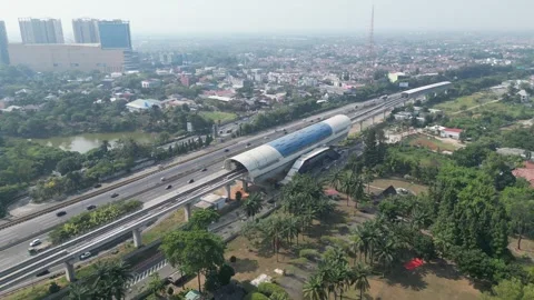 LRT station Harjamukti Stock Footage 249794755