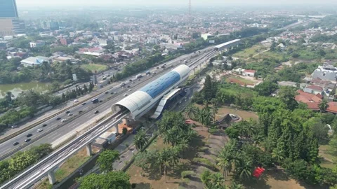 LRT station Harjamukti Stock Footage 249795089
