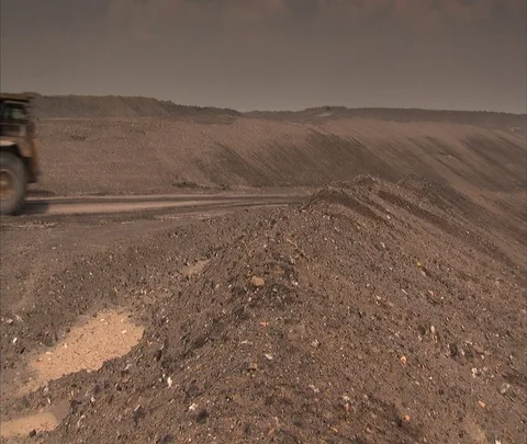 LS dump truck filled with coal heads towards Century Mine Stock Footage 86696038