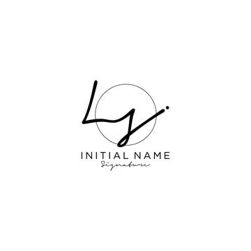 LS Initial handwriting logo design Illustrazione stock