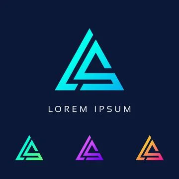 LS logo design - letter LS icon template elements - LS Initial Intro and Mon Stock Illustration