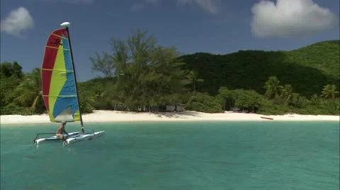 LS man in sailboat Stock-Footage 22664475