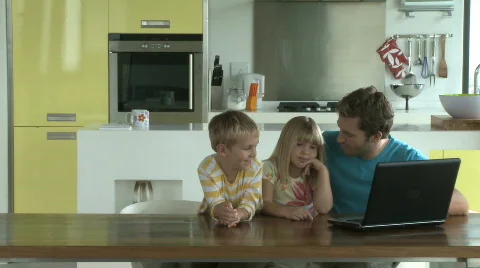 LS OF A MOTHER BRINGING HER FAMILY BISCUITS Stock Footage